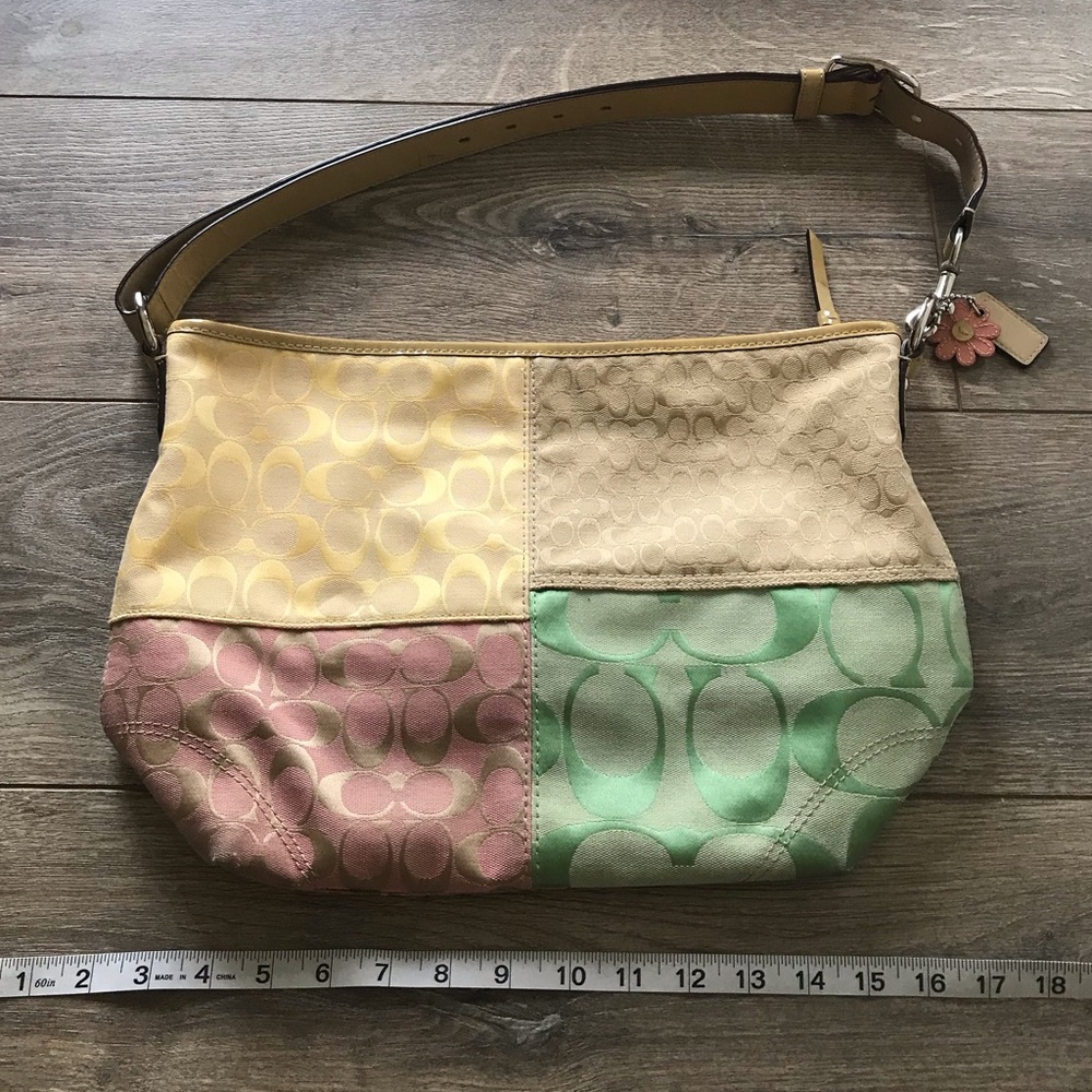 14900 Coach Signature Pastel Patchwork bag.